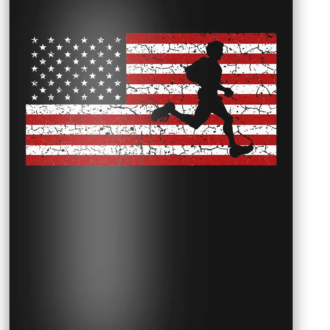 American Flag Running Runner Poster