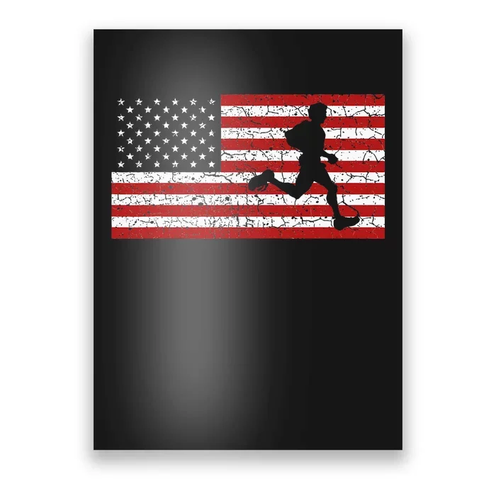 American Flag Running Runner Poster