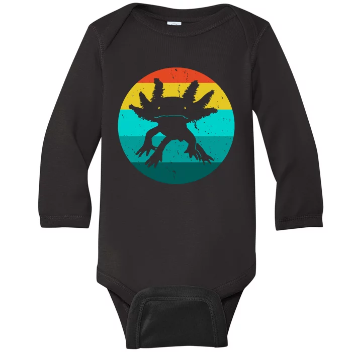 Axolotl Funny Retro Baby Long Sleeve Bodysuit