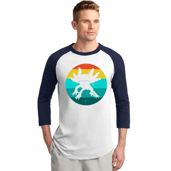 Axolotl Funny Retro Baseball Sleeve Shirt