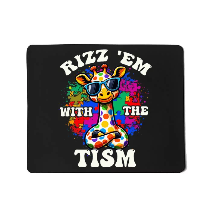 Autism Funny Rizz Em With The Tism Meme Autistic Giraffe Mousepad