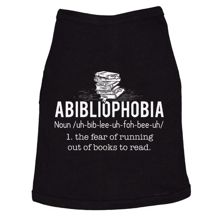 Abibliophobia Funny Reading Bookworm Reader Gift Doggie Tank