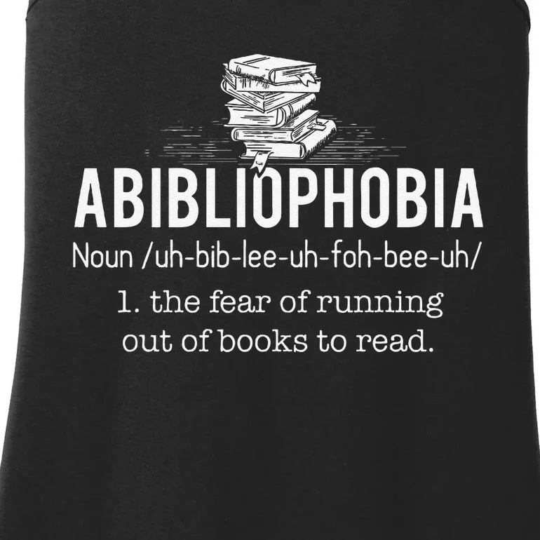 Abibliophobia Funny Reading Bookworm Reader Gift Ladies Essential Tank