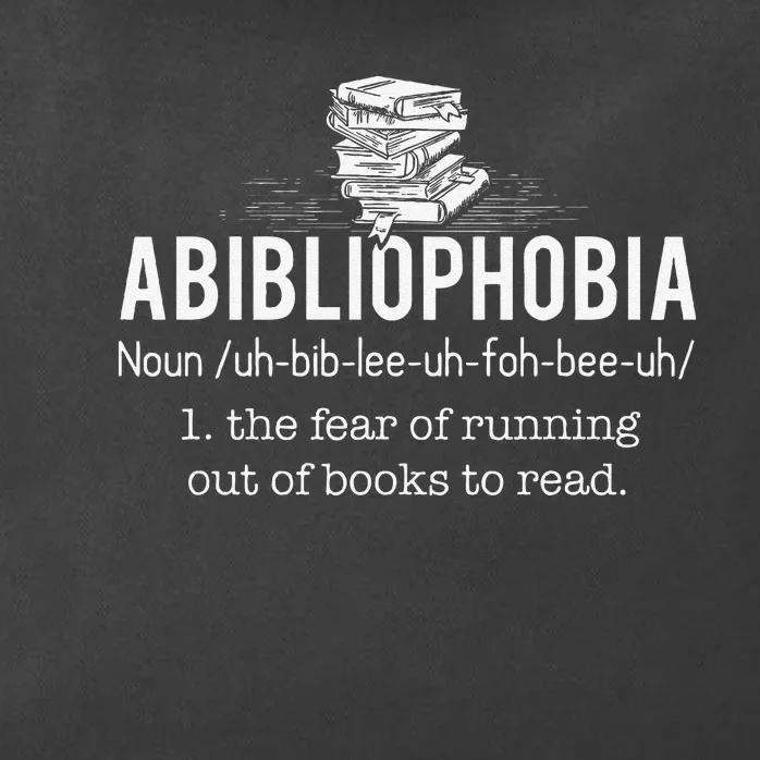 Abibliophobia Funny Reading Bookworm Reader Gift Zip Tote Bag