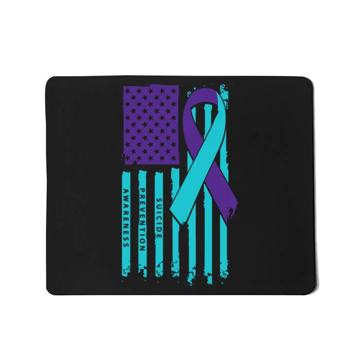 American Flag Ribbon Suicide Awareness Mousepad