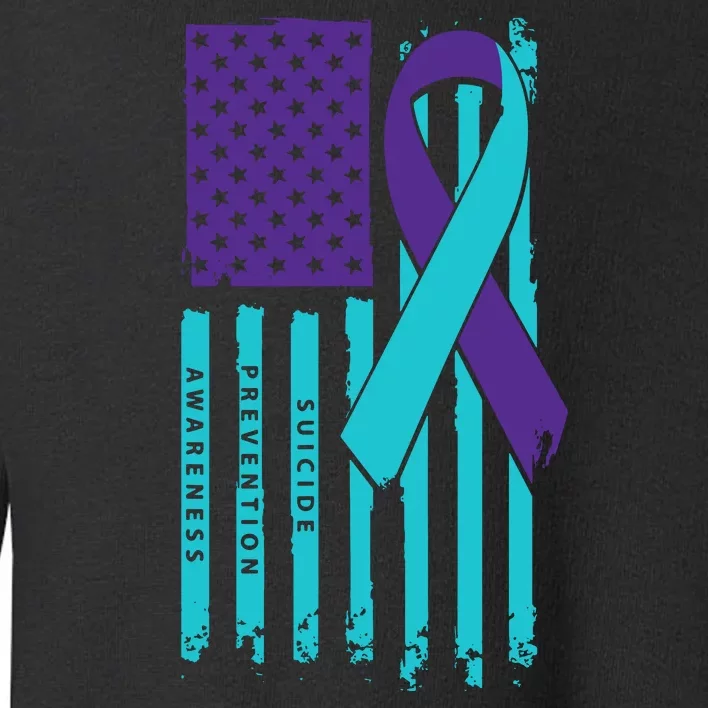 American Flag Ribbon Suicide Awareness Toddler Sweatshirt