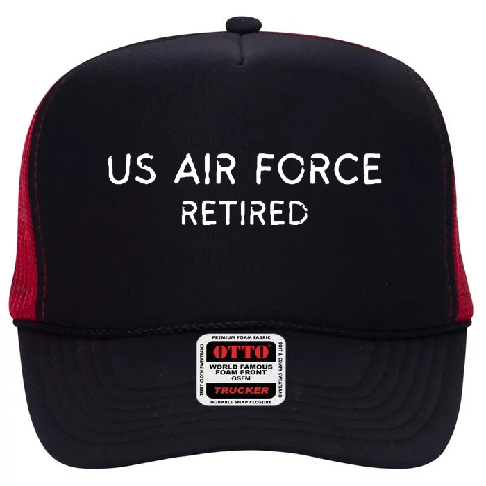 Air Force Retired Retirement Gift High Crown Mesh Trucker Hat