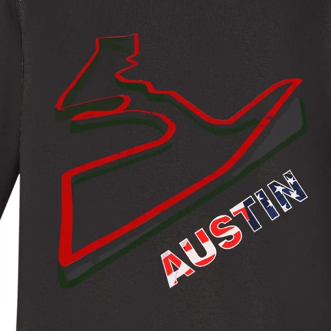 Austin Formula Racing Track Circuit Map For Fans Baby Long Sleeve Bodysuit