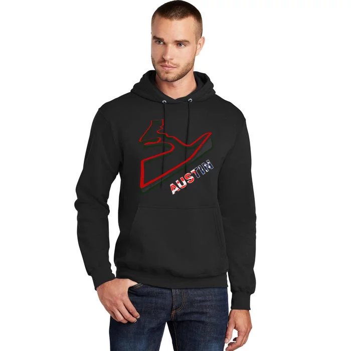 Austin Formula Racing Track Circuit Map For Fans Tall Hoodie