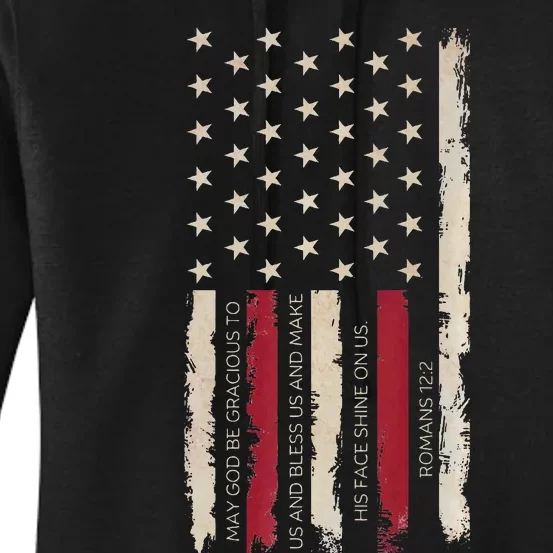 American Flag Retro Prayer For America Romans 122 Premium Women's Pullover Hoodie