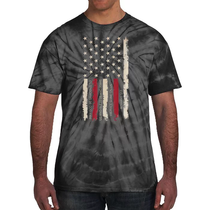 American Flag Retro Prayer For America Romans 122 Premium Tie-Dye T-Shirt