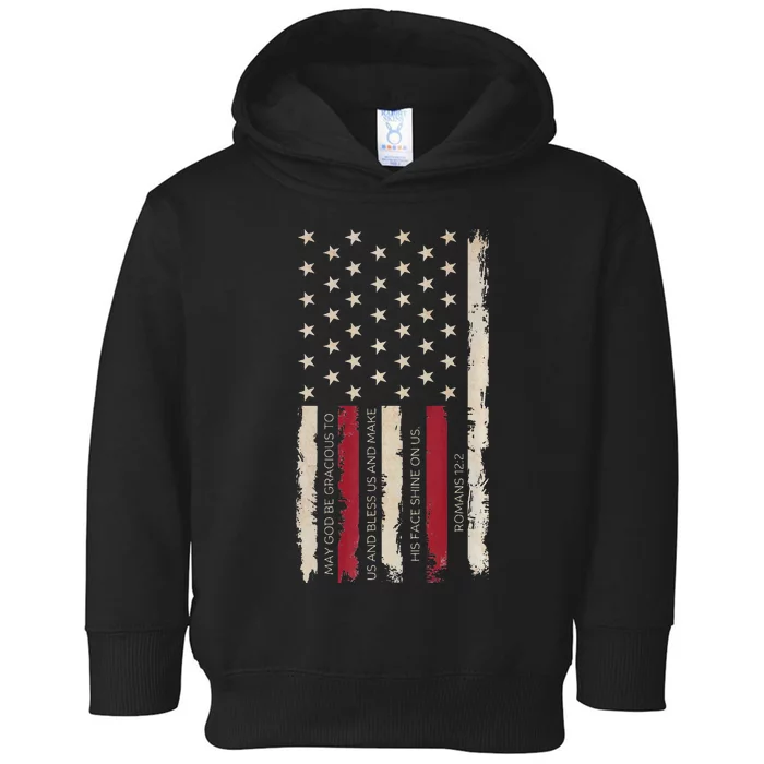 American Flag Retro Prayer For America Romans 122 Premium Toddler Hoodie