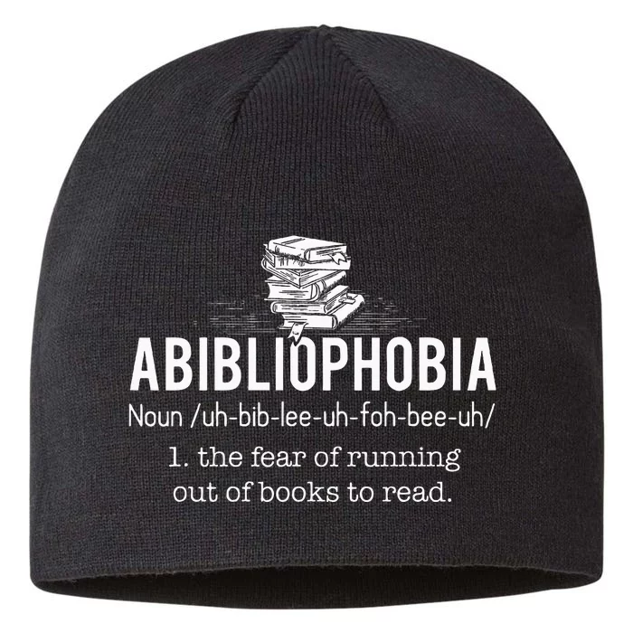 Abibliophobia Funny Reading Bookworm Reader Gift 8 1/2in Sustainable Knit Beanie