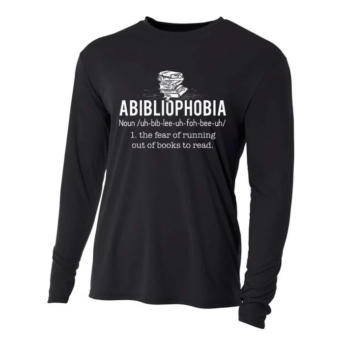 Abibliophobia Funny Reading Bookworm Reader Gift Cooling Performance Long Sleeve Crew