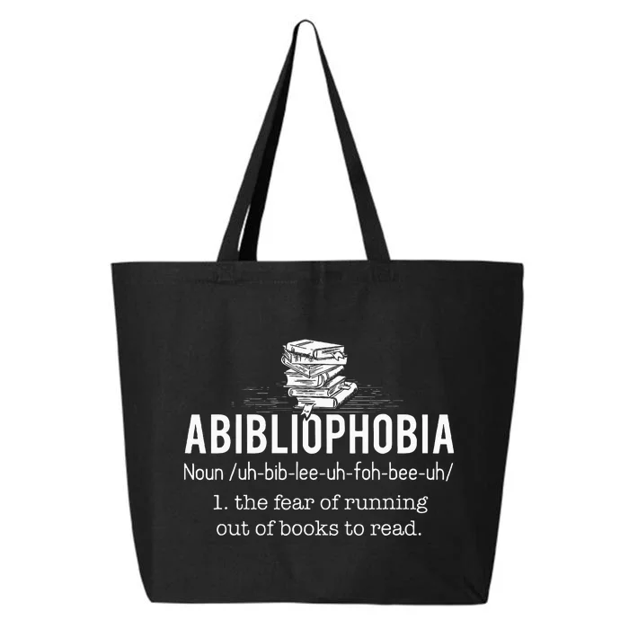 Abibliophobia Funny Reading Bookworm Reader Gift 25L Jumbo Tote