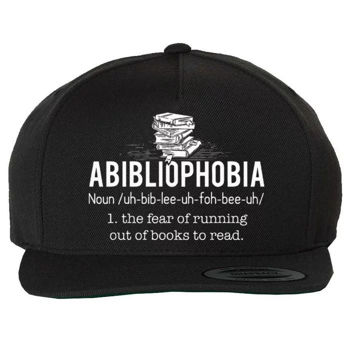 Abibliophobia Funny Reading Bookworm Reader Gift Wool Snapback Cap