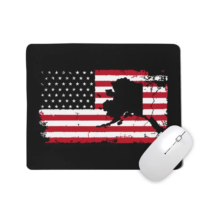 American Flag Retro Alaska 4th Of July Vintage Gift Usa Mousepad