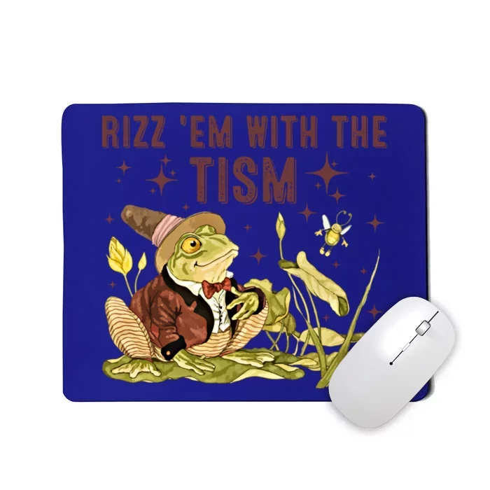 Autism Funny Rizz Em With The Tism Meme Autistic Frog Funny Gift Mousepad