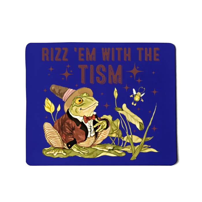 Autism Funny Rizz Em With The Tism Meme Autistic Frog Funny Gift Mousepad