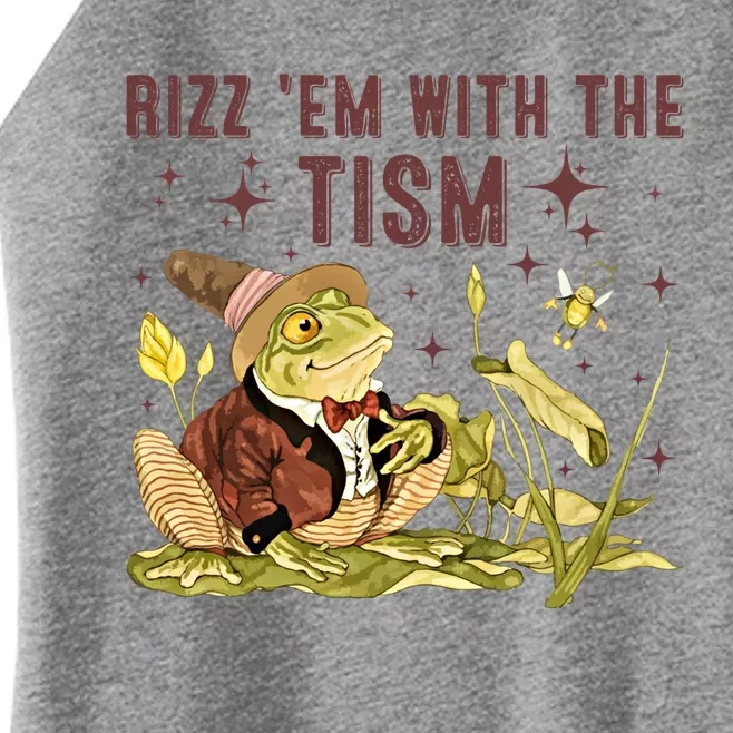 Autism Funny Rizz Em With The Tism Meme Autistic Frog Funny Gift Women’s Perfect Tri Rocker Tank