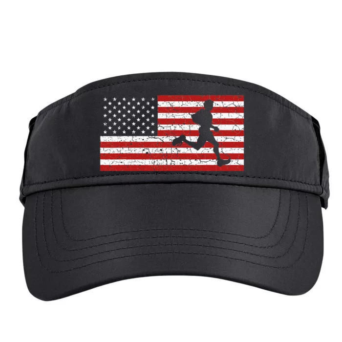 American Flag Running Runner Gift Adult Drive Performance Visor