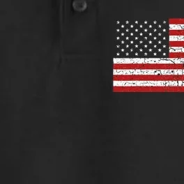 American Flag Running Runner Gift Dry Zone Grid Performance Polo