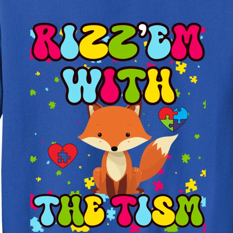 Autism Funny Rizz Em With The Tism Meme Autistic Cute Fox Cool Gift Sweatshirt