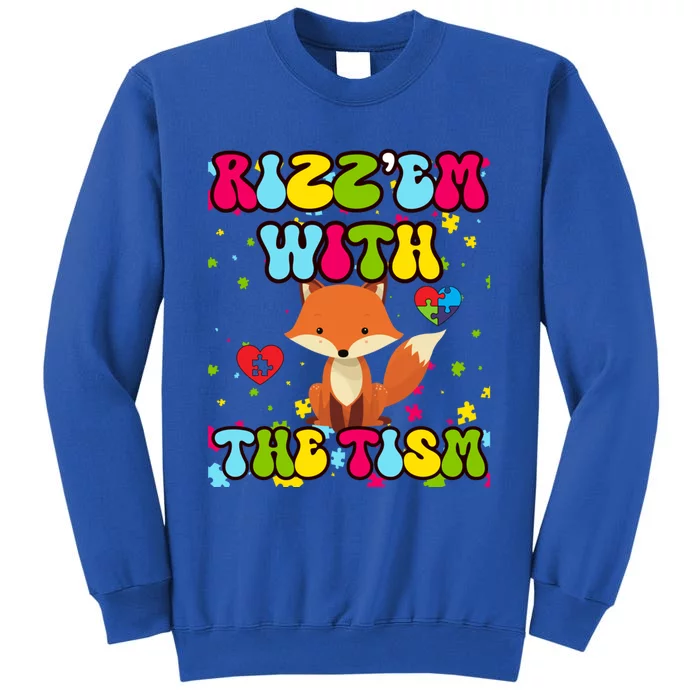 Autism Funny Rizz Em With The Tism Meme Autistic Cute Fox Cool Gift Sweatshirt