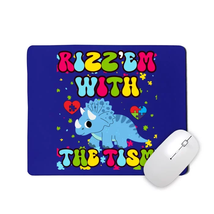 Autism Funny Rizz Em With The Tism Meme Autistic Dinosaure Cool Gift Mousepad