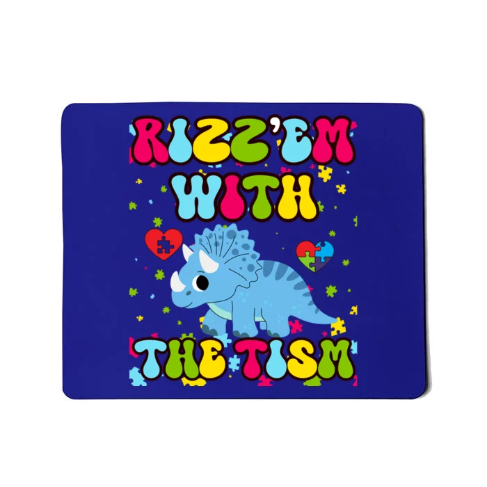 Autism Funny Rizz Em With The Tism Meme Autistic Dinosaure Cool Gift Mousepad