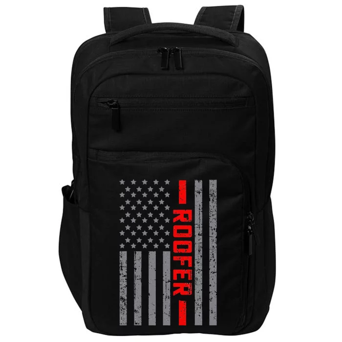 American Flag Roofer US Flag Vintage Dad Impact Tech Backpack