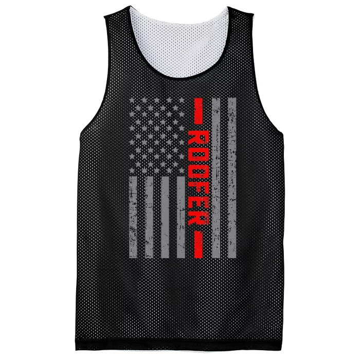 American Flag Roofer US Flag Vintage Dad Mesh Reversible Basketball Jersey Tank