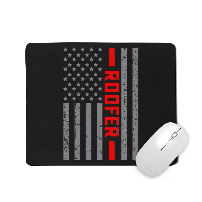 American Flag Roofer US Flag Vintage Dad Mousepad