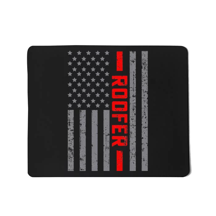 American Flag Roofer US Flag Vintage Dad Mousepad