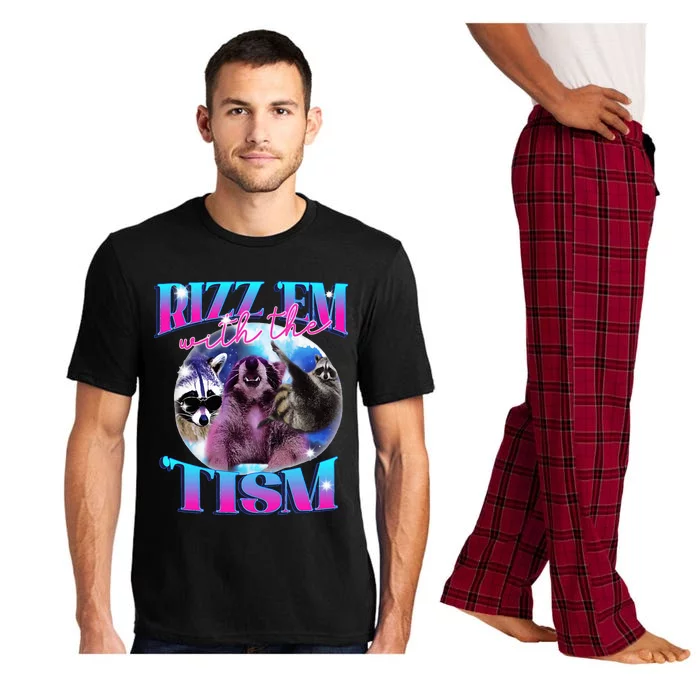 Autism Funny Rizz Em With The Tism Meme Autistic Opossum Pajama Set