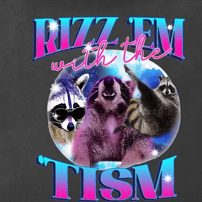 Autism Funny Rizz Em With The Tism Meme Autistic Opossum Zip Tote Bag