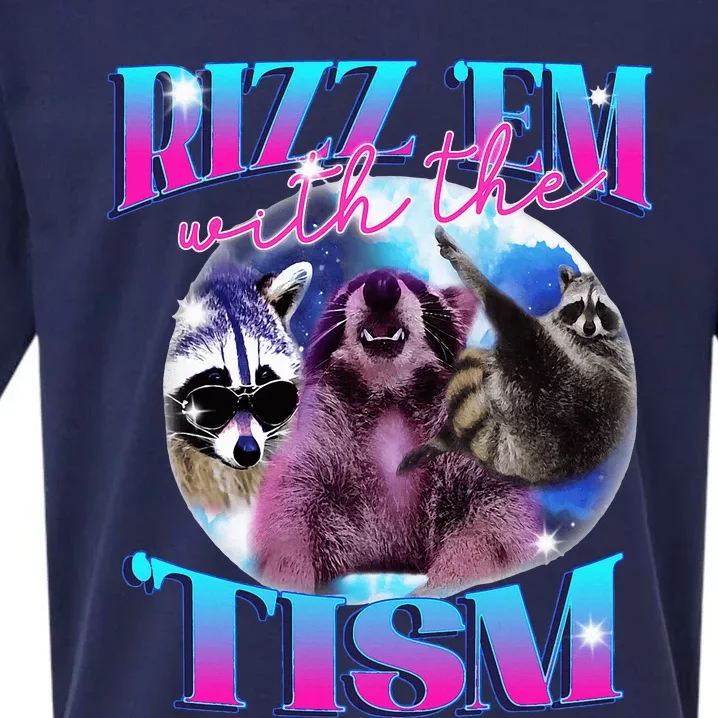 Autism Funny Rizz Em With The Tism Meme Autistic Opossum Sueded Cloud Jersey T-Shirt