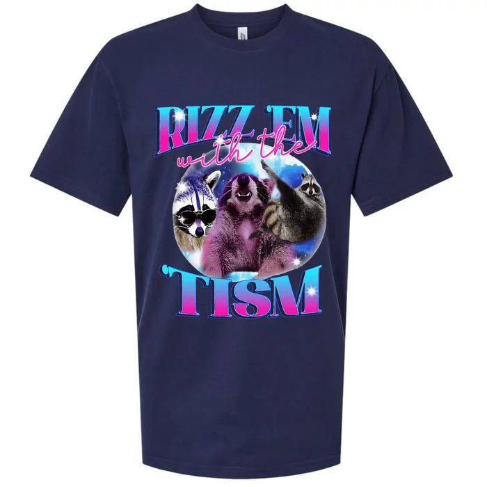 Autism Funny Rizz Em With The Tism Meme Autistic Opossum Sueded Cloud Jersey T-Shirt