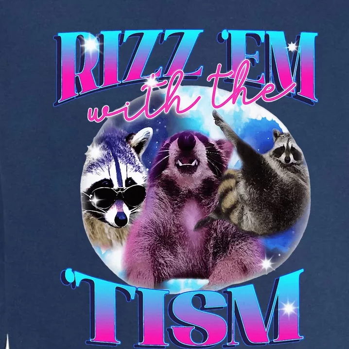 Autism Funny Rizz Em With The Tism Meme Autistic Opossum Garment-Dyed Sweatshirt