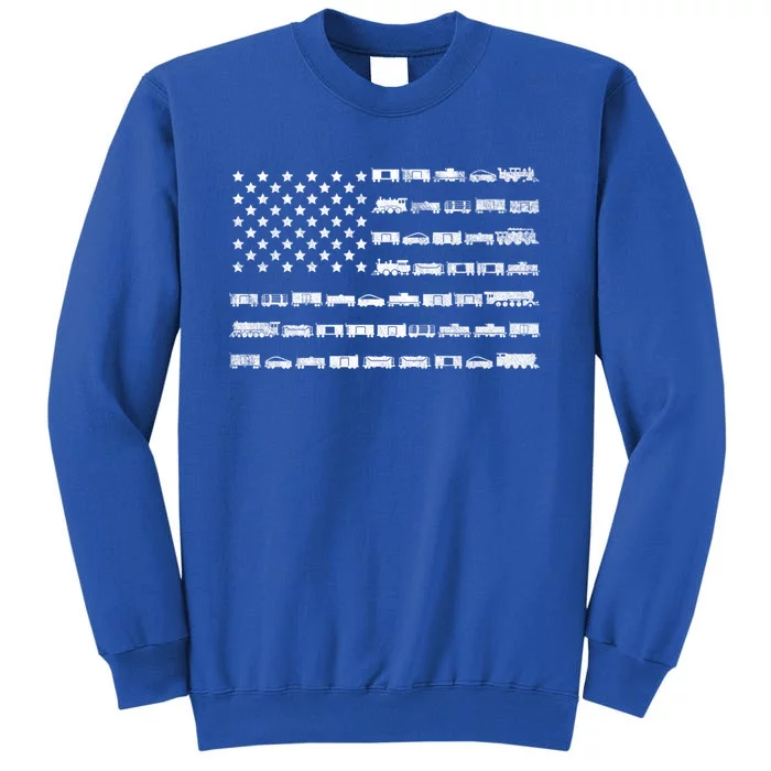 American Flag Railroad Train Conductor Gift Tall Sweatshirt