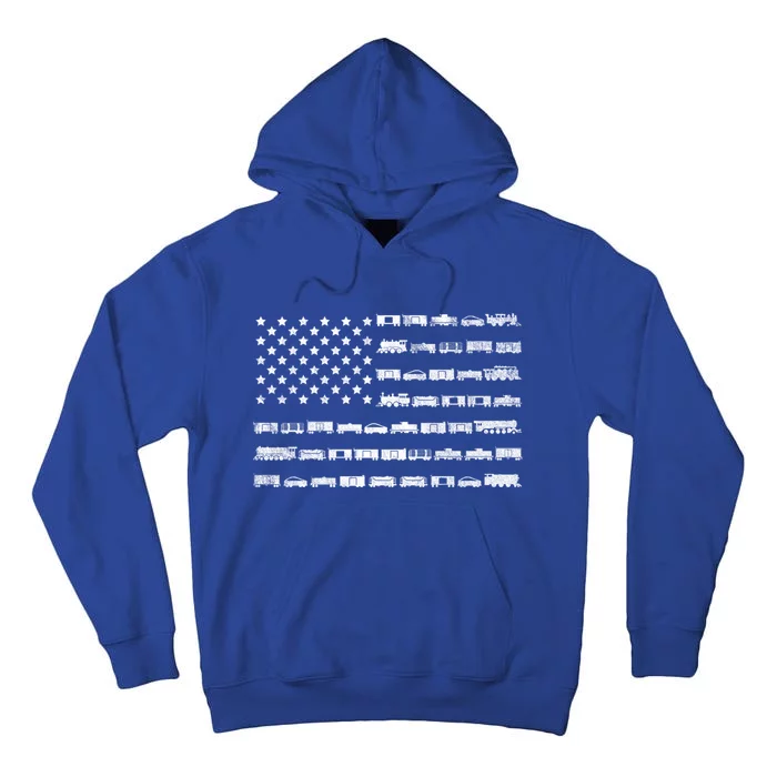 American Flag Railroad Train Conductor Gift Tall Hoodie