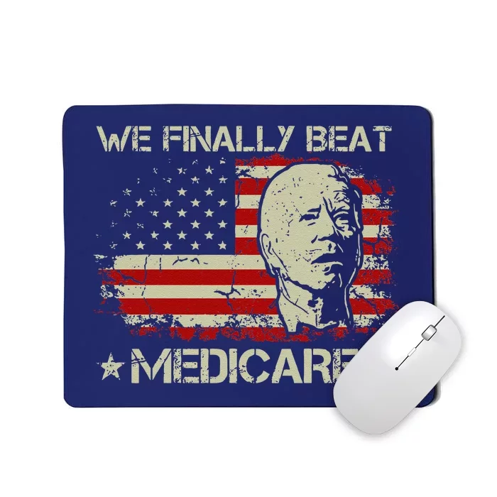 American Flag Retro We Finally Beat Medicare Funny Biden Mousepad