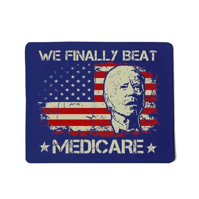 American Flag Retro We Finally Beat Medicare Funny Biden Mousepad