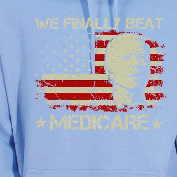 American Flag Retro We Finally Beat Medicare Funny Biden Unisex Surf Hoodie