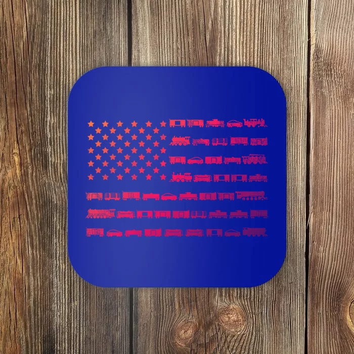 American Flag Railroad Train Conductor Gift Coaster