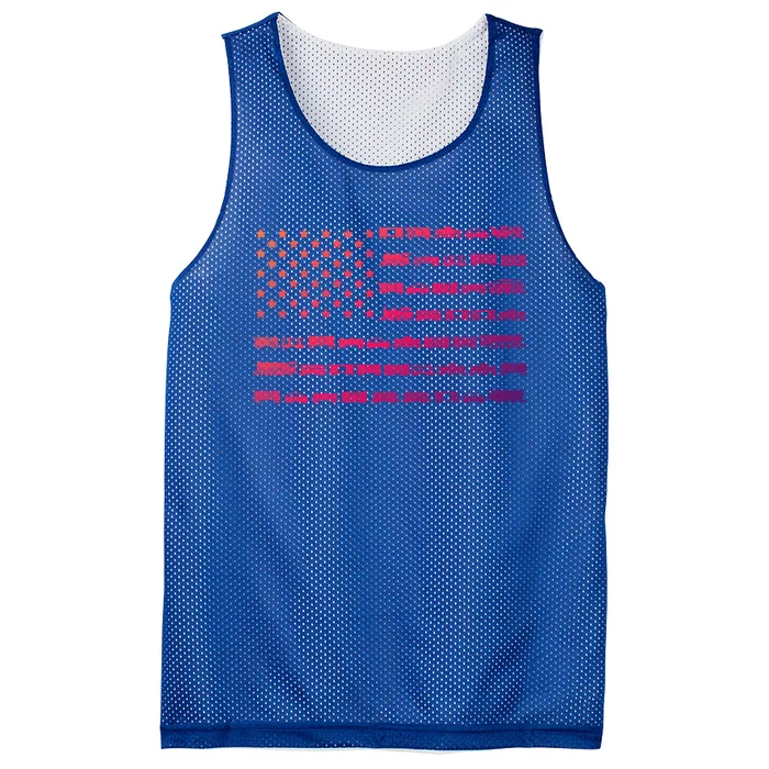 American Flag Railroad Train Conductor Gift Mesh Reversible Basketball Jersey Tank