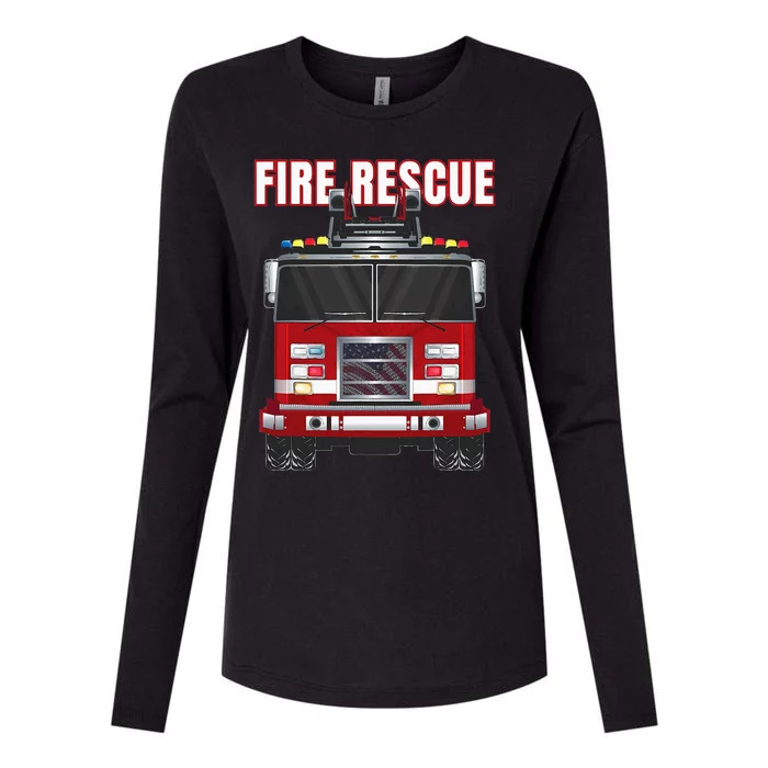 American Fire Rescue Firefighter Department Truck Fireman Womens Cotton Relaxed Long Sleeve T-Shirt