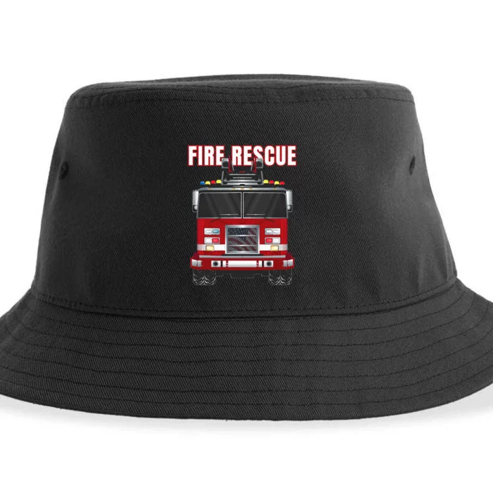 American Fire Rescue Firefighter Department Truck Fireman Sustainable Bucket Hat