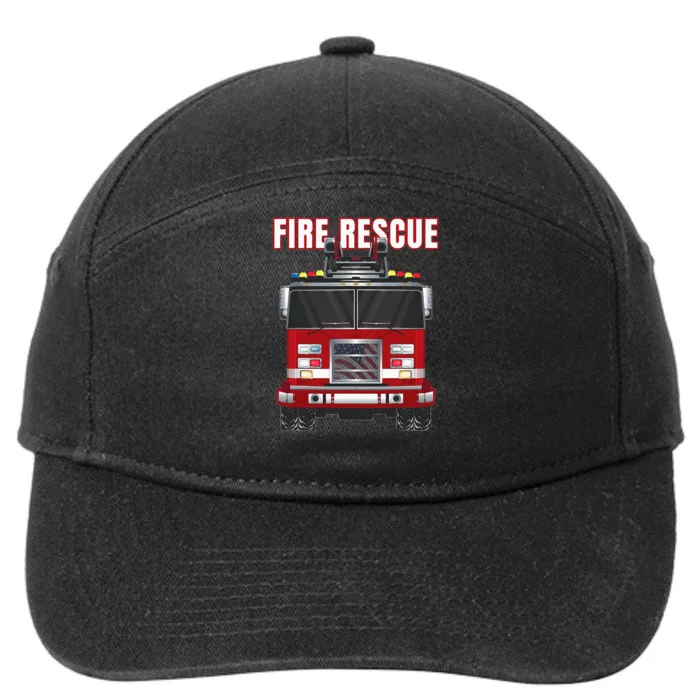 American Fire Rescue Firefighter Department Truck Fireman 7-Panel Snapback Hat