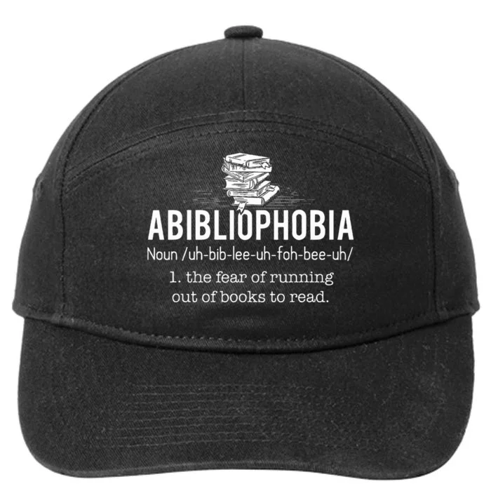 Abibliophobia Funny Reading Bookworm Reader Gift 7-Panel Snapback Hat